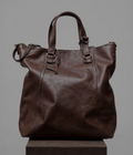 Sac cabas surdimensionné et souple en cuir marron foncé