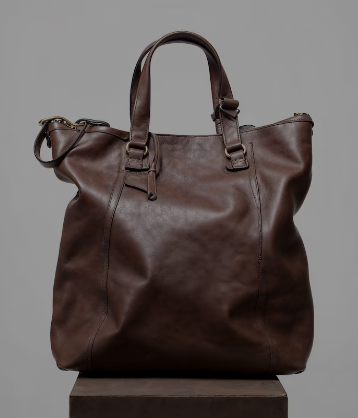 Sac cabas surdimensionné et souple en cuir marron foncé
